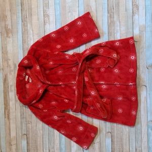 Super soft snowflake pattern kids red robe